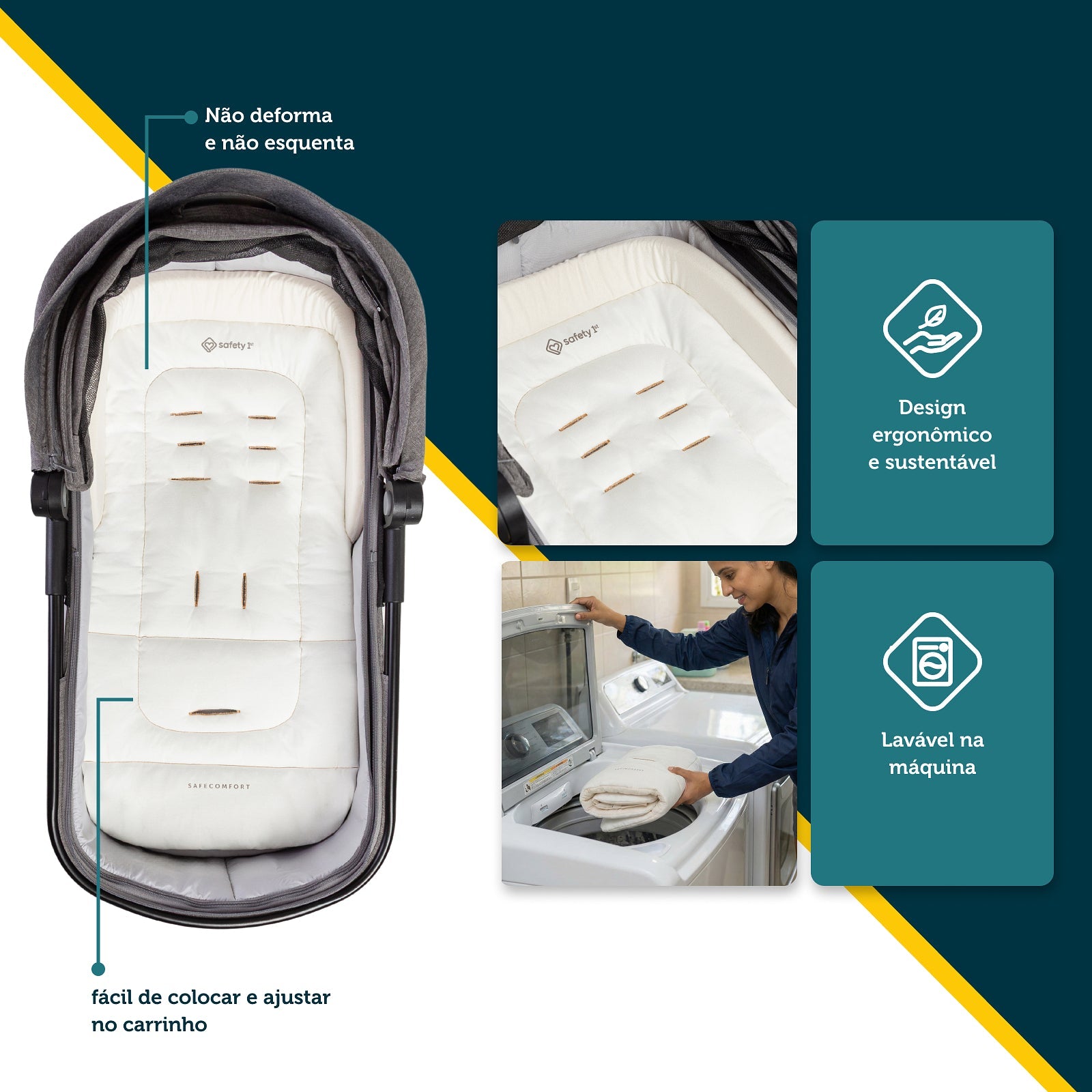 Almofada para Carrinhos SafeComfort Orgânica   Safety 1st