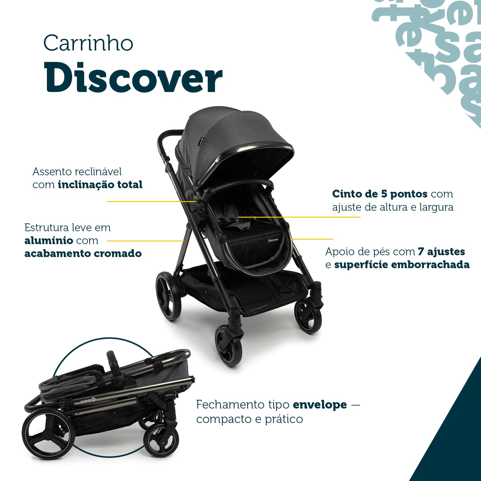 Travel System Discover Duo Safety 1st - Carrinho e Bebê Conforto